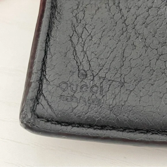 ❤️SOLD❤️Gucci black leather Animalier bee bifold wallet unisex - Picture 7 of 11